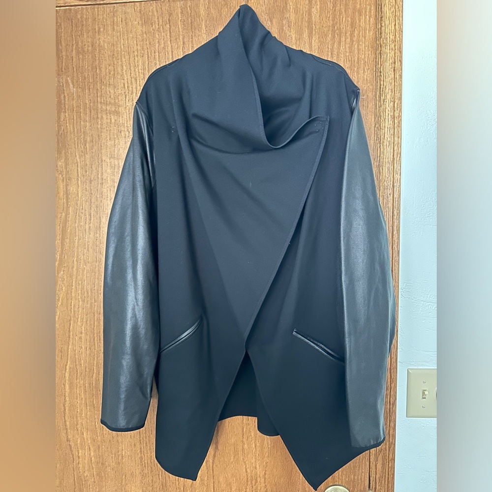 SPANX Convertible Jacket with Faux Leather Sleeves